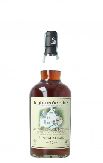 BUNNAHABHAIN Islay Scotch Whisky 32 year old 1979 2011 70cl 51.4% cask 1798 Highlander Inn