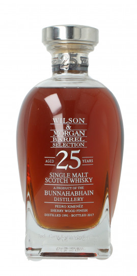 BUNNAHABHAIN Islay Single Malt 25 year old 1991 2017 70cl 48.4% Wilson & Morgan  - cask 5474-5-6 NO BOX
