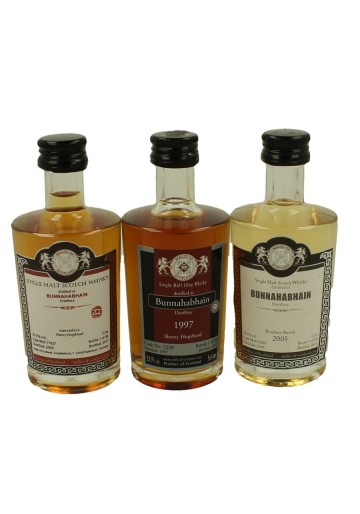 BUNNAHABHAIN miniature 1997-2005-2005 3x 5cl  Malts of Scotland Cask 17027-13061-3258
