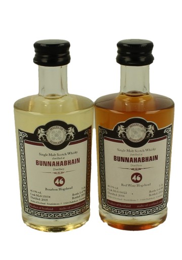 BUNNAHABHAIN miniature 2005-2006 2x 5cl  Malts of Scotland Cask 15034-16022