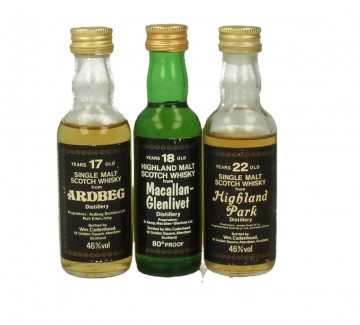 CADENHEAD'S 5CL 3 VERY RARE MINIATURES ARDBEG-MACALLAN-HIGHLAND PARK 