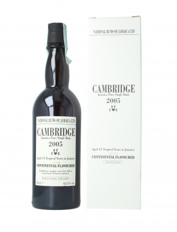Cambridge Jamaica Pure single Rum 13yo 2005 2018 70cl 62.5% Velier Continental Flavoured Rum