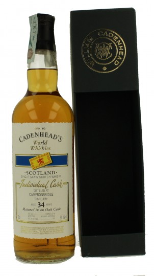 CAMERONBRIDGE 34 Year Old bottle 2018 70cl 50.3% Cadenhead's - World Whiskies