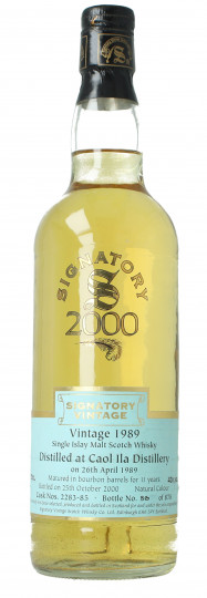 Caol Ila Islay  Scotch Whisky 1989 1999 70cl 43% SIGNATORY- cask 2283-85