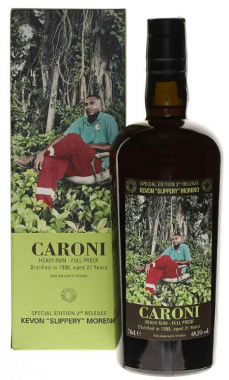 CARONI EMPLOYEES  KEVON "SLIPPERY" MORENO Trinidad Rum 21yo 1998 2019 70cl 69.5% Velier 2nd release - Rum