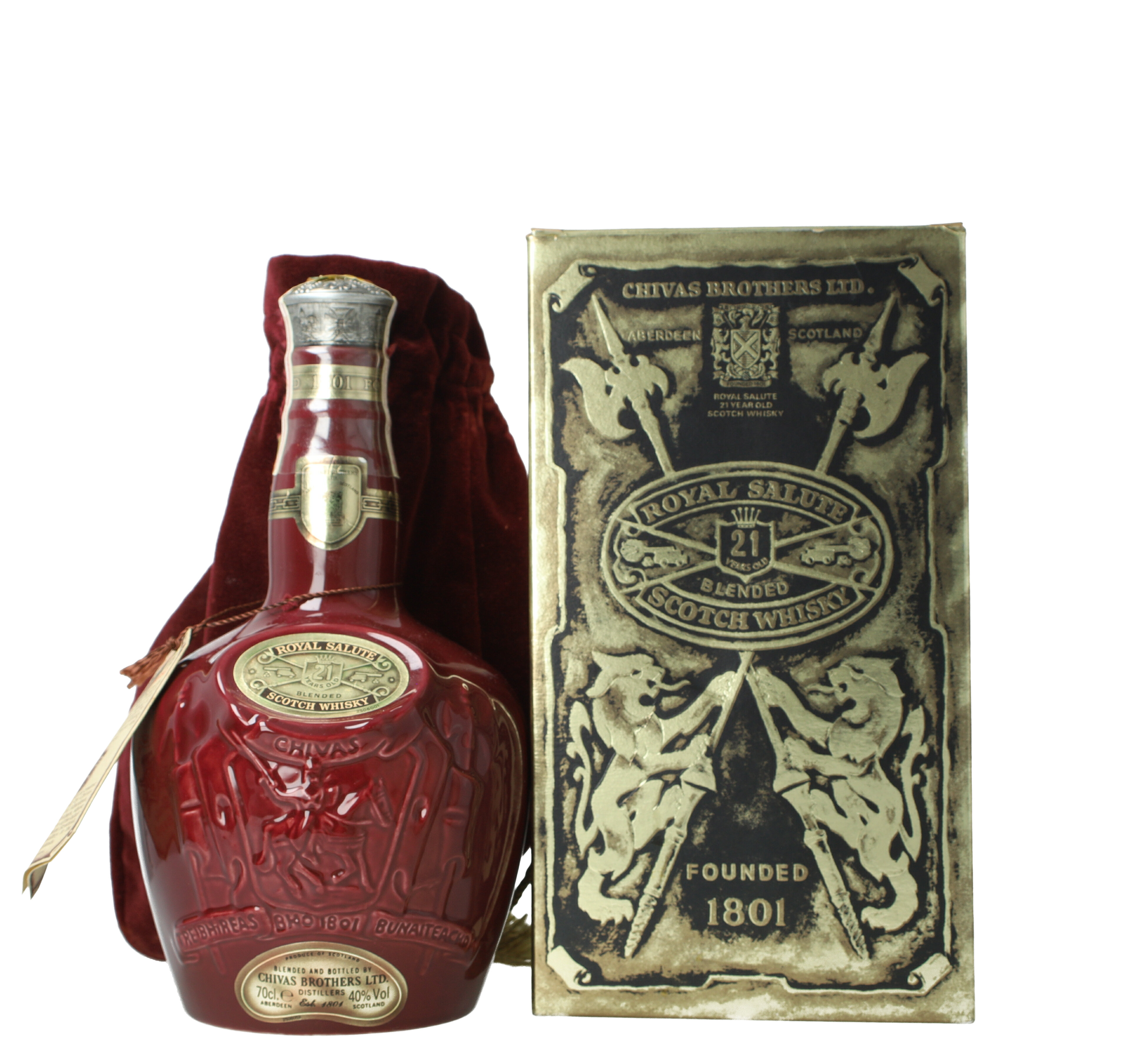 古酒】赤陶器  SALUTE SCOTCH WHISKY 21 yrs CHIVAS Royal Salute Blended Scotch Whisky 21 Year Old Bot