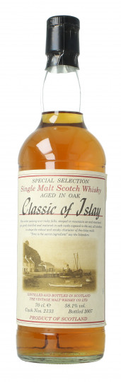 Classic of   Islay Scotch Whisky Bottled 2007 70cl 58.1% The Vintage Malt Whisky -cask 2133