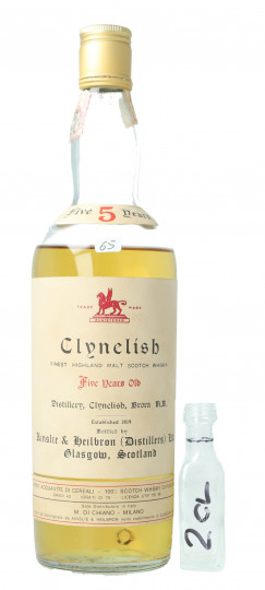 Clynelish Highland  Scotch Whisky 5 Year old - Bot.60's or early 70's 2cl 43% OB- Di Chiano Import Top Sample 2cl