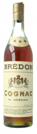 COGNAC BREDON  TALL BOTTLE 75CL  40 % BOTTLED IN THE 60'S 