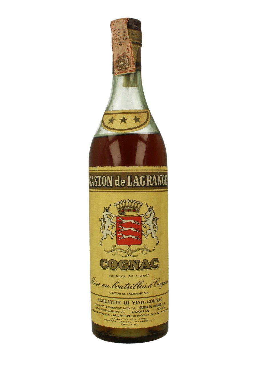 COGNAC GASTON LAGRANGE 3 STARS 75 CL 40 % VERY OLD BOTTLE