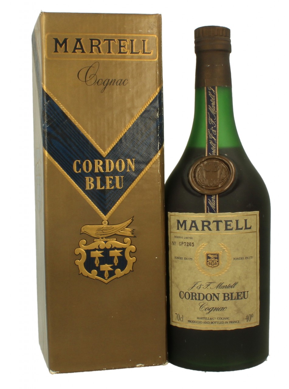 COGNAC MARTELL CORDON BLUE 70 CL 40 % BOTTLED IN THE 80'S