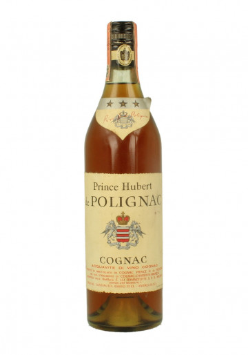 COGNAC PRINDE HUBERT DE POLIGNAC 3 STARS TALL BOTTLE  73 CL 40% BOTTLED AROUND 1975 