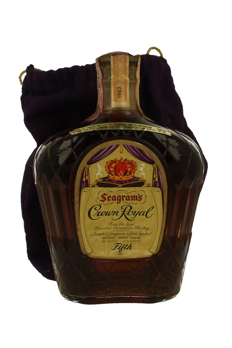 CROWN ROYAL Canadian Whisky 1963 4/5 Quart 80 US Proof FINE