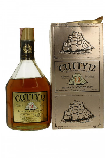 CUTTY SARK  Blended Scotch Whisky 12 years Old Bot 60/70's 75cl 43%
