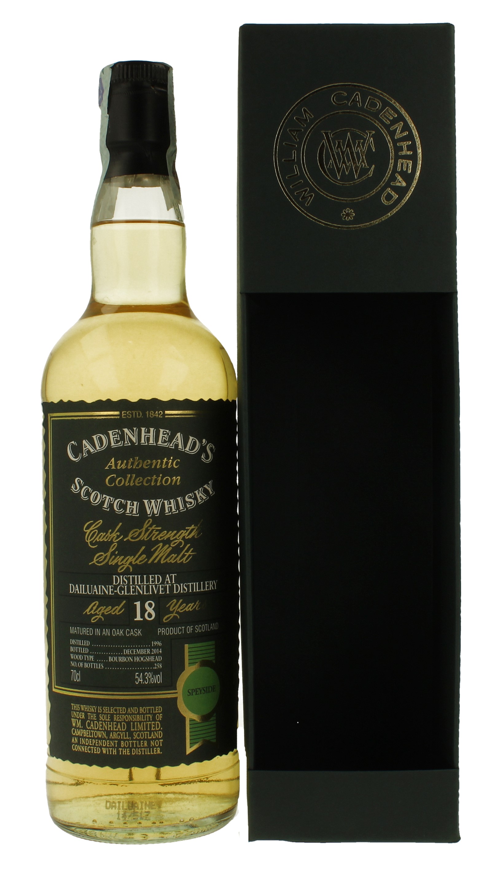 DAILUAINE 18 years old 1996 2014 70cl 54.3% Cadenhead's