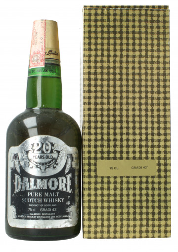 Dalmore Highland Scotch Whisky 20 Years Old Bot. in the  60'S /70's 75cl 43% OB cork cap