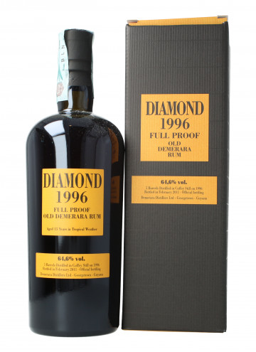 Demerara Rum Diamond  Distillery 15 year old 1996 2011 70cl 64.6% Velier -Stock of 5 barrel Diamond Guyana