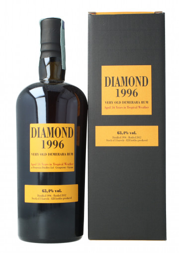 Demerara Rum Diamond  Distillery 16 year old 1996 2012 70cl 63.4% Velier -Stock of 3 barrel Diamond Guyana
