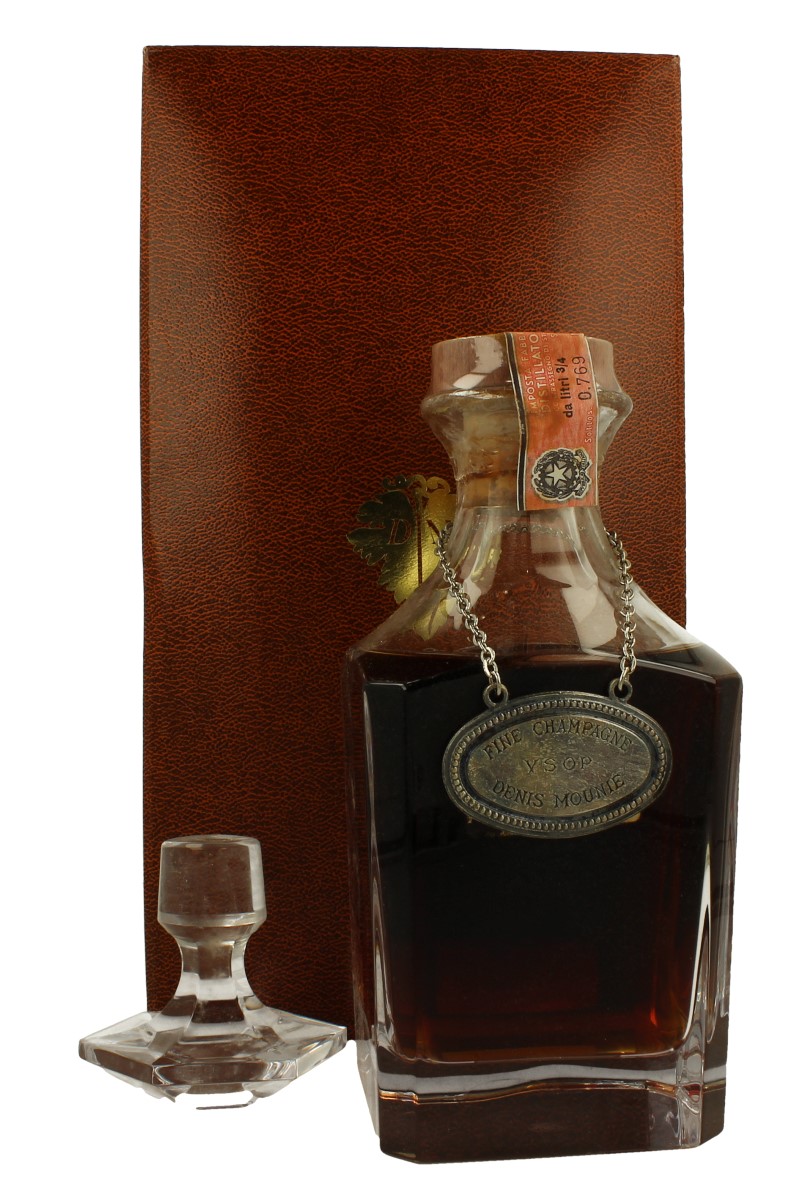 Denis Mounie Cognac vsop Bot. 70/80's 70cl 40% - Crystal Decanter