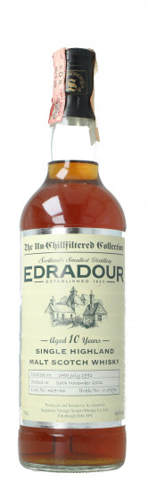 Edradour Highland Scotch Whisky 10 Year old 1992 70cl 46% Signatory