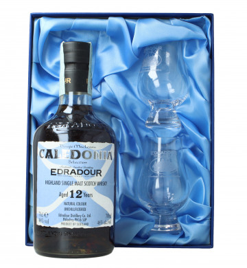 Edradour Highland Scotch Whisky 12 year old - Bot. in The 80's 70cl 46% Gift box with glass
