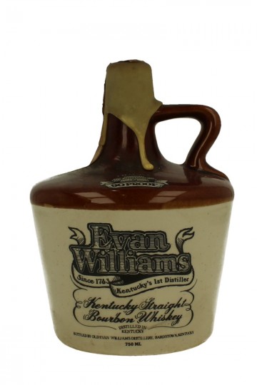 Evan Williams Kentucky Straight Bourbon Whiskey Bot. late 70's 75cl 45% Ceramic