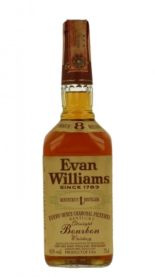 Evan Williams Straight Bourbon Whiskey 8 years old - Bot.70-80's 75cl 43%