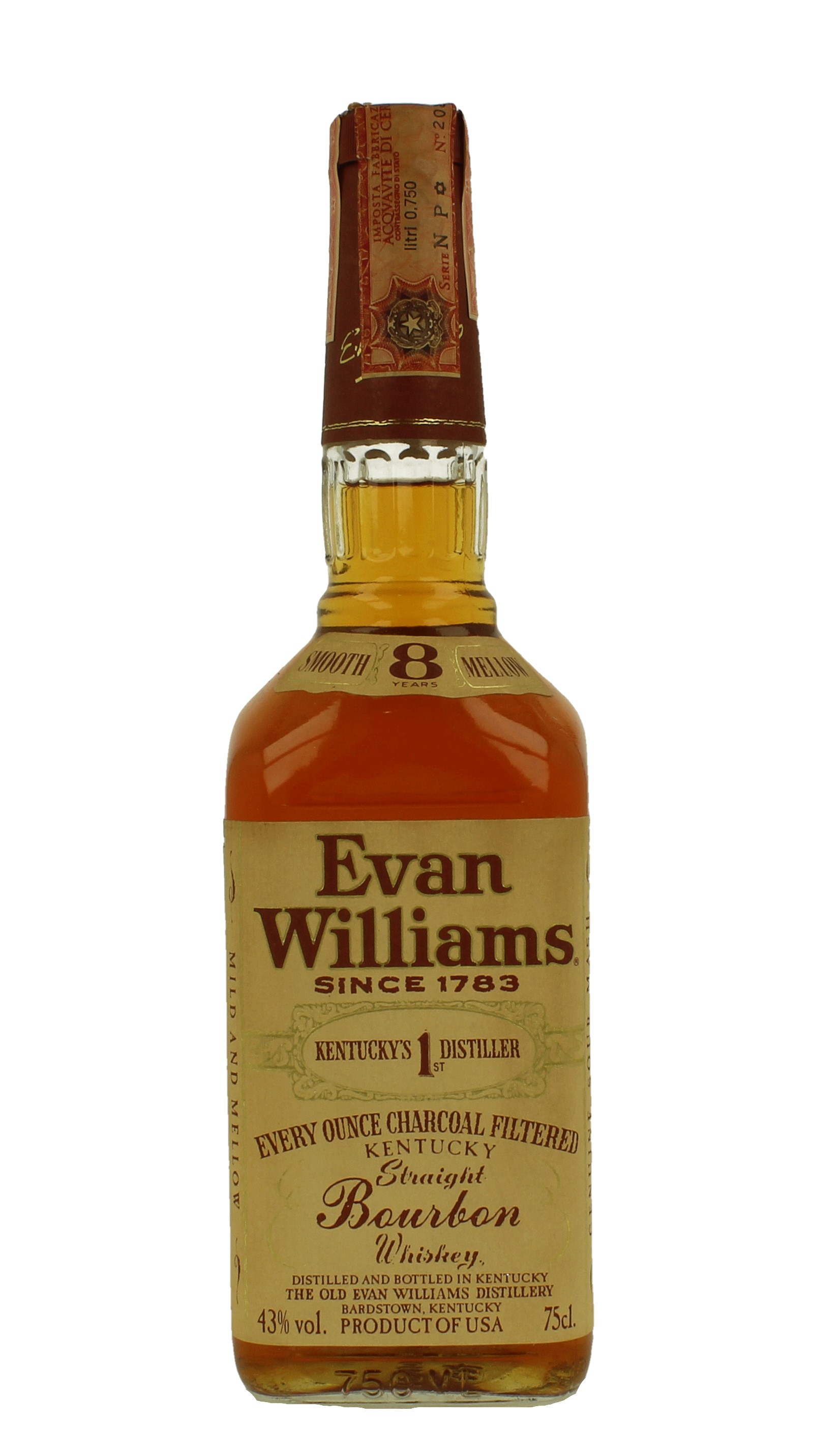 Evan Williams Straight Bourbon Whiskey 8 years old Bot.7080's 75cl