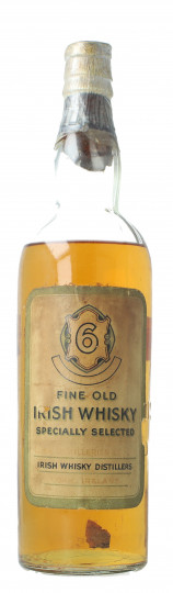 Fine Old  Irish whiskey 6 Years Old Bottled 1950-1960  circa 75cl 43% OB-Cork Distillery