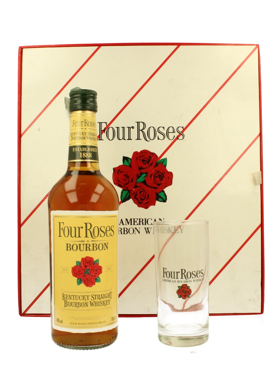FOUR ROSES KENTUKY STRAIGHT 6 YO OLD BOTTLE WITH GLASSES 70 CL 40