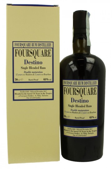 FOURSQUARE Destino 14yo 2003 2017 70cl 61% Velier