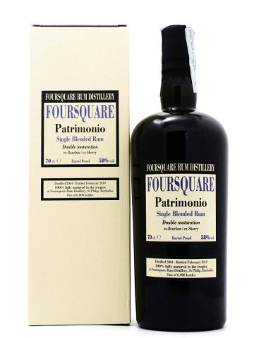 FOURSQUARE PATRIMONIO 2004 02/2019 70cl 58% Velier Single blended rum - Double maturation