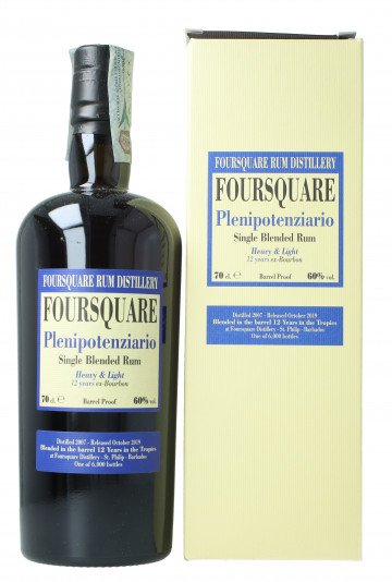 Foursquare Plenipotenziario  Distillery Barbados Rum 12 Years old 2007 2019 70cl 60% Velier -