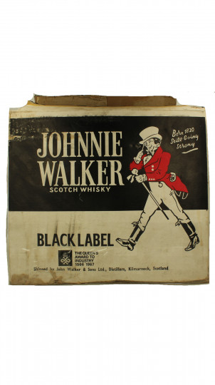 FULL BOX OF 12 JOHNNIE WALKER Black Label 12 Years Old Bot.50/60's 12x 1 litre.13cl 43% Very very rare cork Cap
