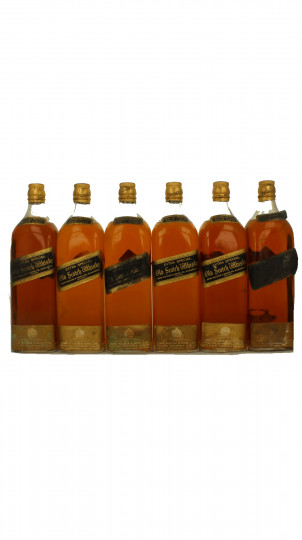 FULL BOX OF 12 JOHNNIE WALKER Black Label 12 Years Old Bot.50/60's 12x 1 litre.13cl 43% Very very rare cork Cap