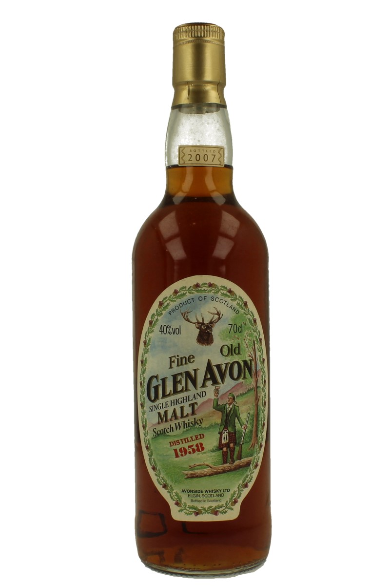 グレンエイボン　ウイスキー GLEN AVON 40年 700ml　空き瓶 GLEN AVON 1958 70cl 40% Gordon MacPhail - - Products - Whisky
