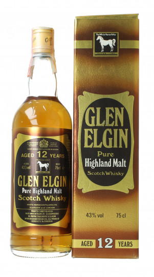 GLEN ELGIN Speyside Scotch Whisky 12 year Old Bot.80's 75cl 43% OB-Montenegro import