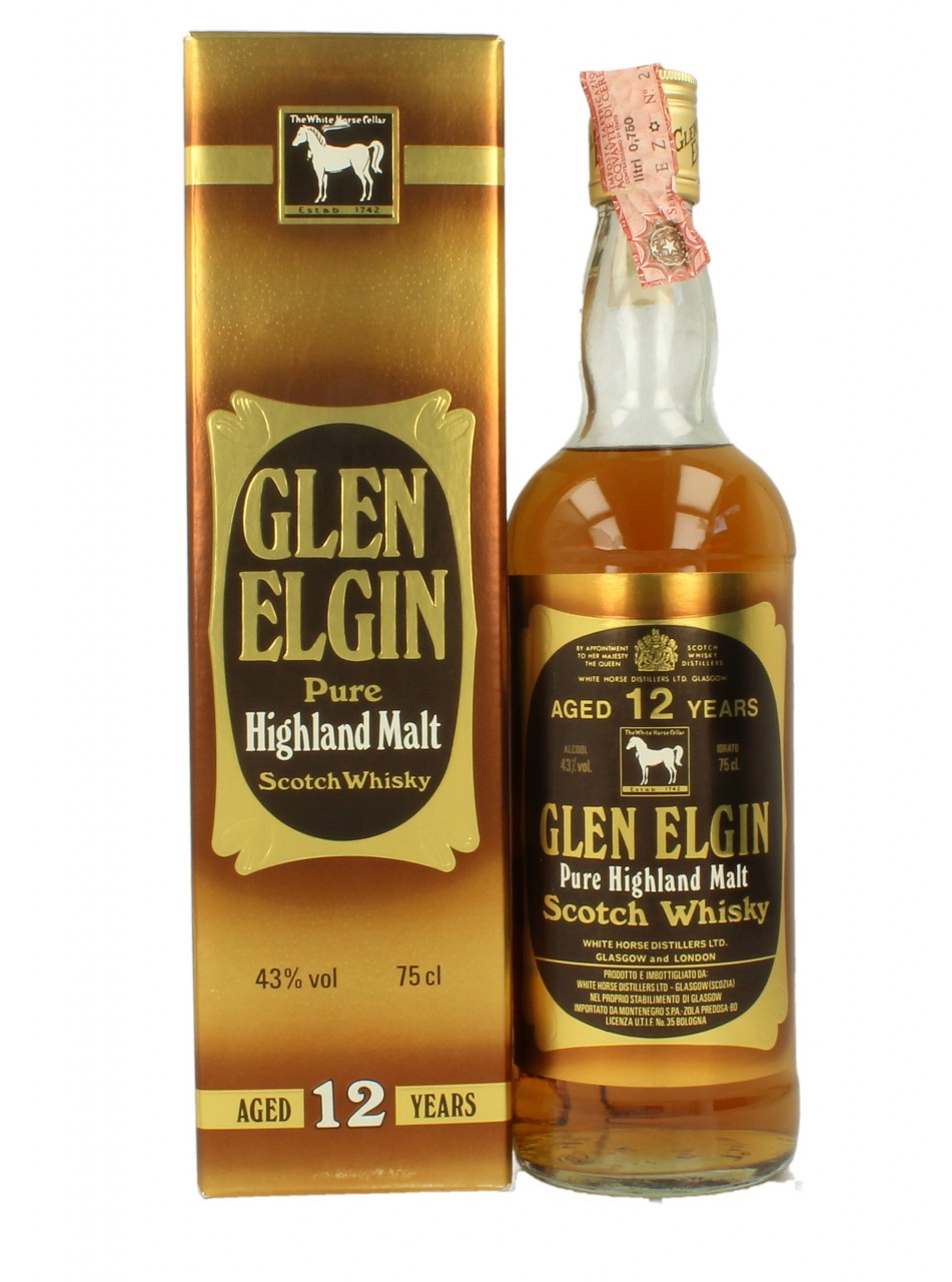 GLEN ELGIN Speyside Scotch Whisky 12yo Bot.80's 75cl 43% OB