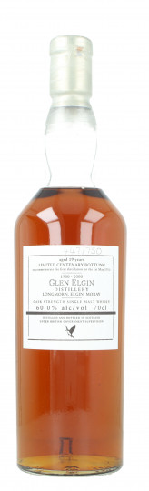 GLEN ELGIN Speyside Scotch Whisky 19 Year Old Bottled 2000 70cl 60% Centenary edition