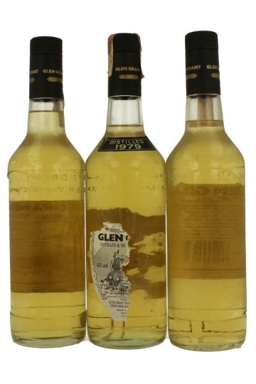 GLEN GRANT 5 years old 1979 and 1980 ?? 3x75cl 40% Bad condition