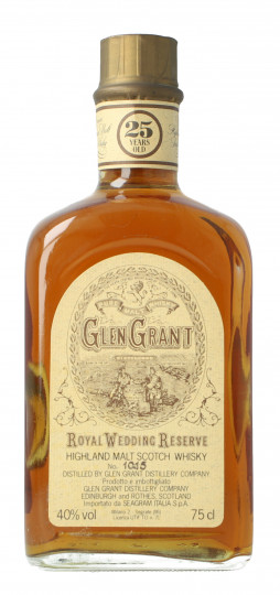 Glen Grant Speyside Scotch Whisky 25 Year Old Bottled 1977 75cl 40% OB- Royal Wedding