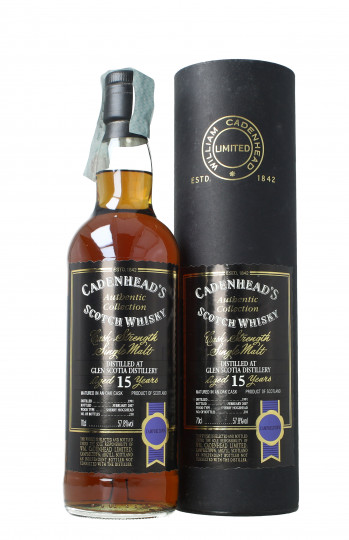 Glen Scotia Campbelltown  Scotch Whisky 15 year old 1991 2007 70cl 57.8% Cadenhead - Authentic  Collection