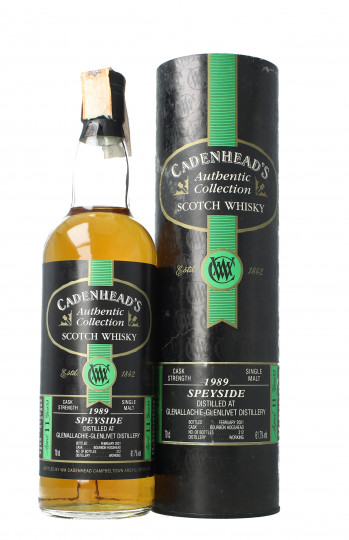 GLENALLACHIE Speyside Scotch Whisky 11 Years Old 1989 2001 70cl 61.7% Cadenhead - Authentic  Collection