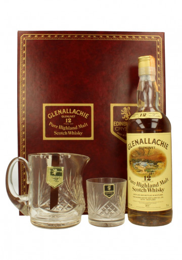 GLENALLACHIE Speyside Scotch Whisky 12yo 1970 43% OB + Crystal Glass