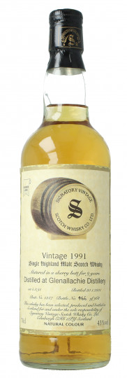 GLENALLACHIE Speyside Scotch Whisky 9Years old 1991 2001 70cl 43% Signatory  - Butt 1847