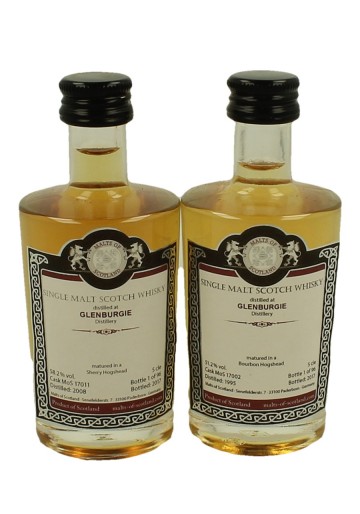 GLENBURGIE   miniature 1995-2008 2x 5cl  Malts of Scotland cask 17002-17011