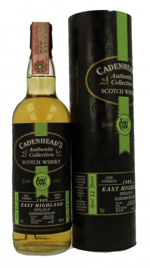 GLENCADAM 12 years old 1989 2002 70cl 60.1% Cadenhead's - Authentic Collection