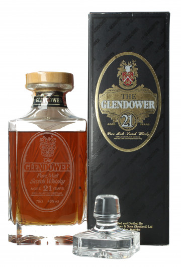 Glendower Pure malt  Scotch Whisky 21 Year old Bot 1980's 75cl 43% OB- Glencairn Crystal
