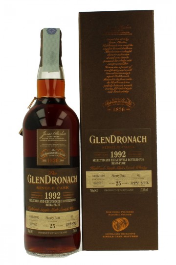 GLENDRONACH 25 Years old 1992 2017 70cl 57.6% cask 63 Sherry Butt