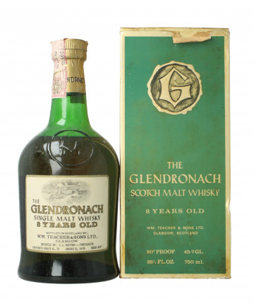 GLENDRONACH Highland Single Malt Whisky 8 years Old - Bot.60's or 70's 75cl 45.4 % OB-very rare Dumpy
